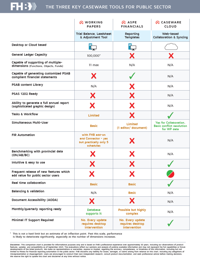 three key caseware tools for public sector